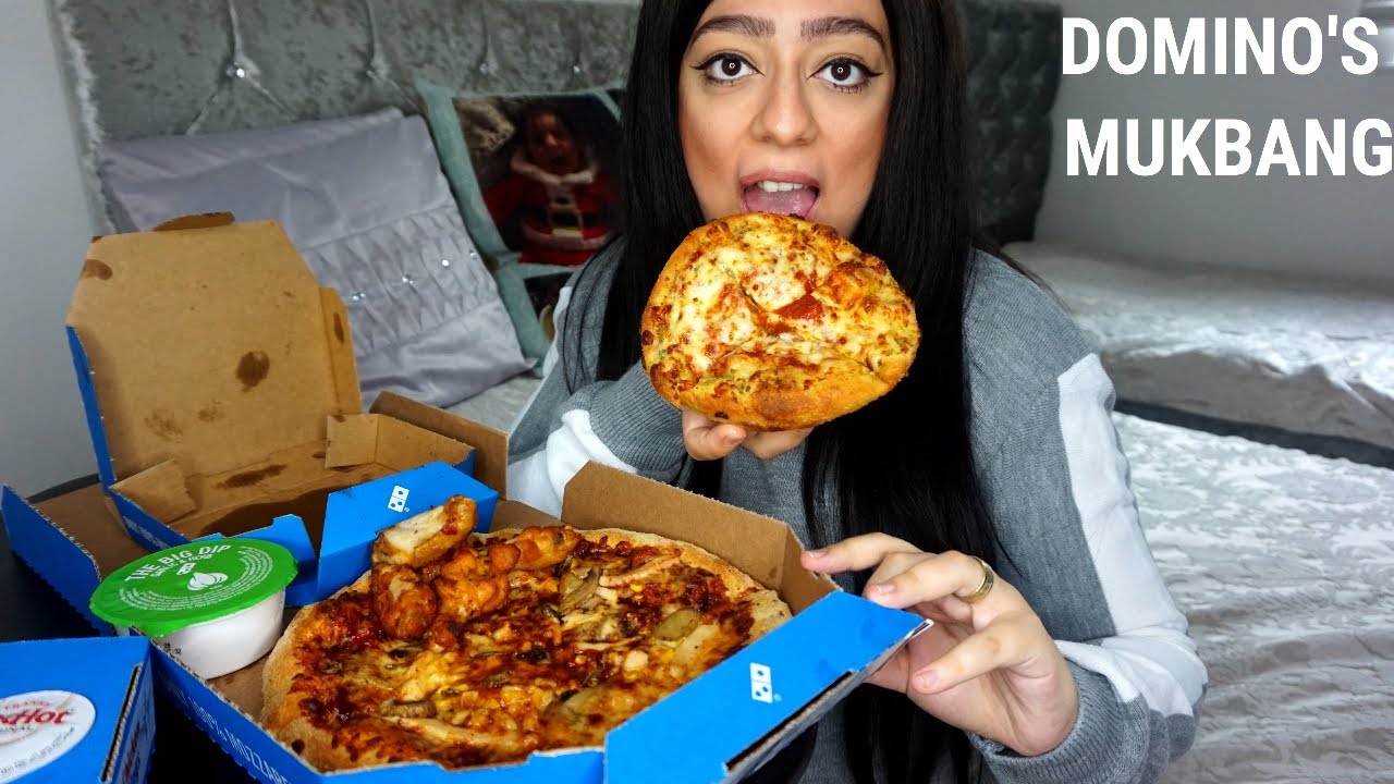 DOMINO'S PIZZA MUKBANG | ПИЦЦА НА ОСНОВЕ БАРБЕКЮ | ПИЦЦА С КУРИНЫМИ КРЫЛЫШКАМИ И ЧЕСНОКОМ