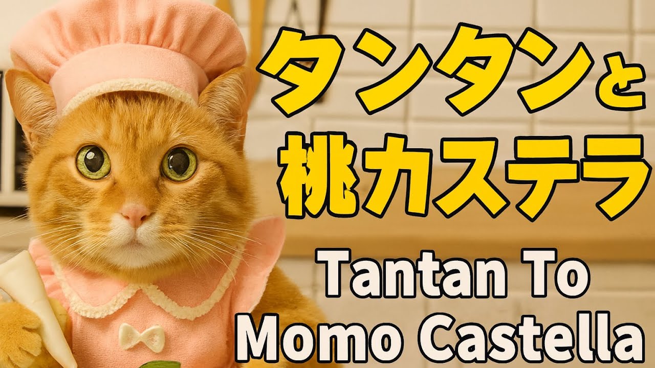 タンタンと桃カステラ