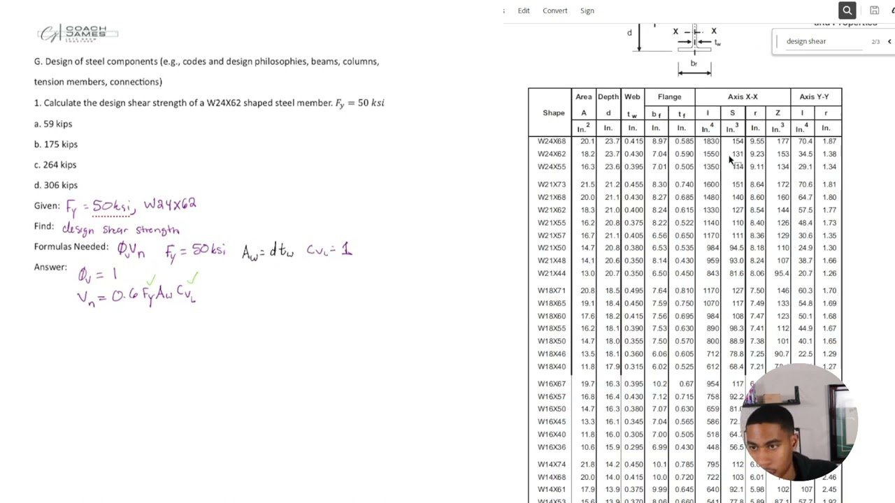 FE Review - Structural Engineering - Design of steel components