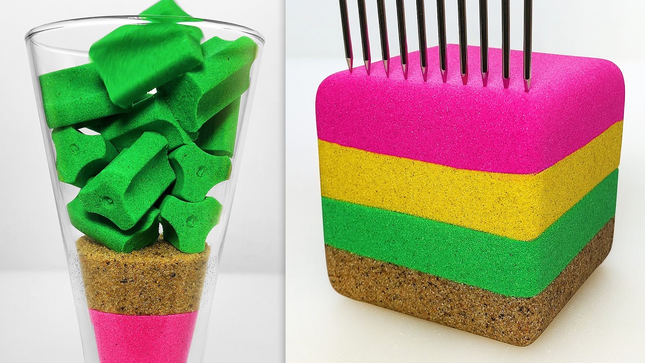 Very Satisfying and Relaxing 367 Kinetic Sand ASMR
