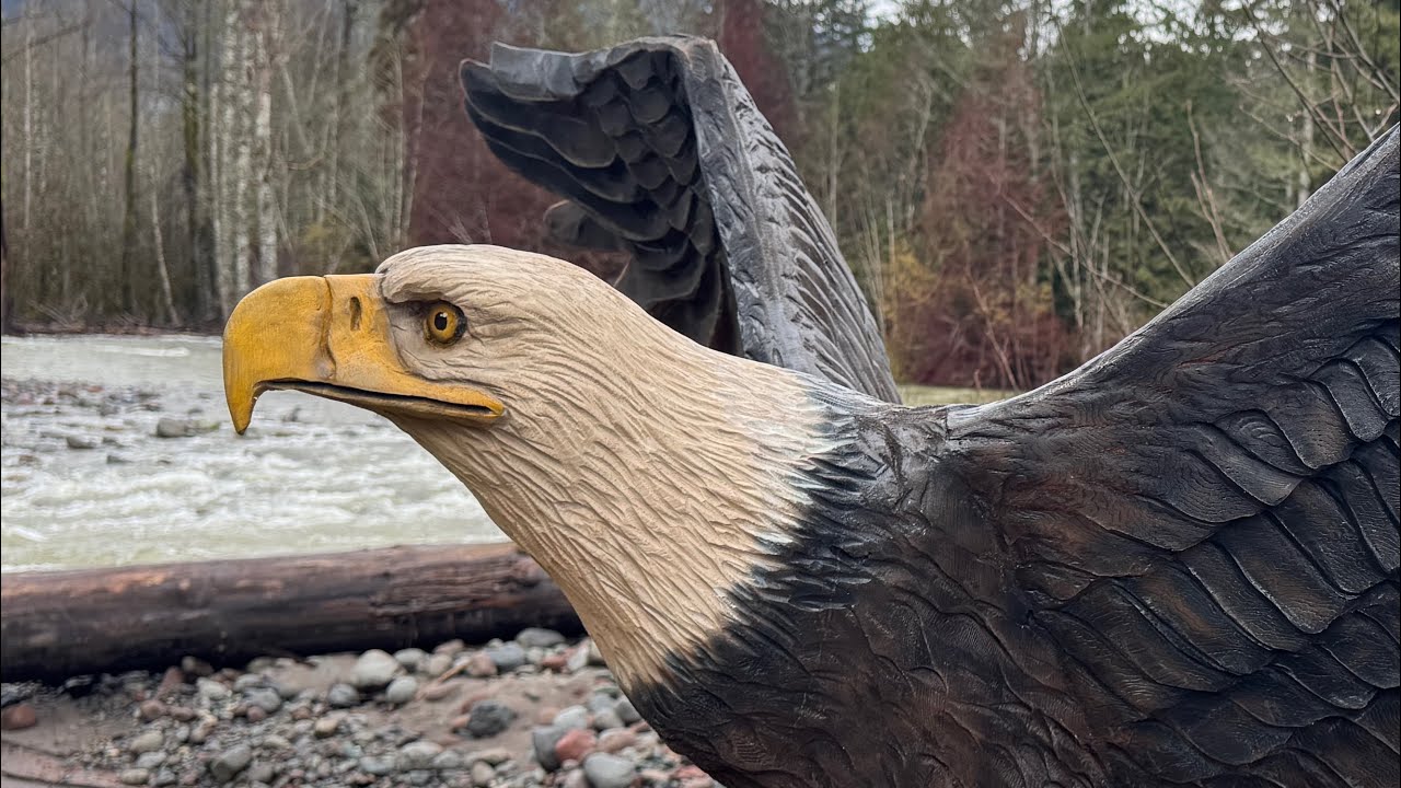 Jaw-dropping Eagle Landing Chainsaw Carving Asmr! (extended Version)
