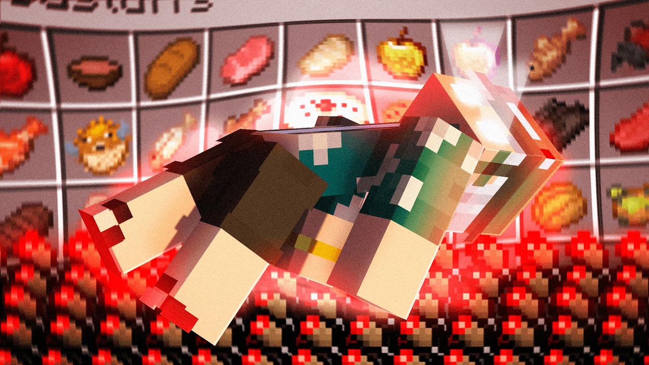 COMI TODAS AS COMIDAS DO MINECRAFT EM 1 DIA!