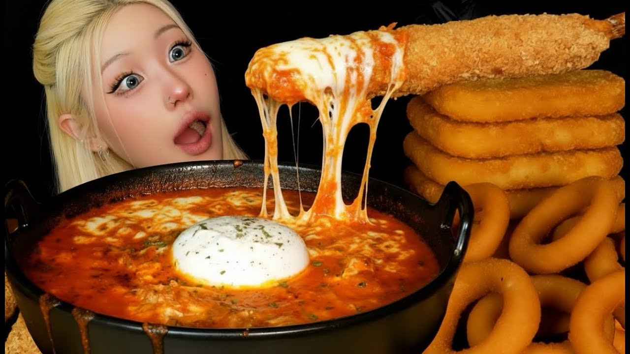치즈폭탄 불닭 에그인헬🔥 초초초대왕 새우튀김 레전드 바삭 ASMR 먹방 | CRISPY GIANT SHRIMP & CHEESY BULDAK SHAKSHUKA MUKBANG