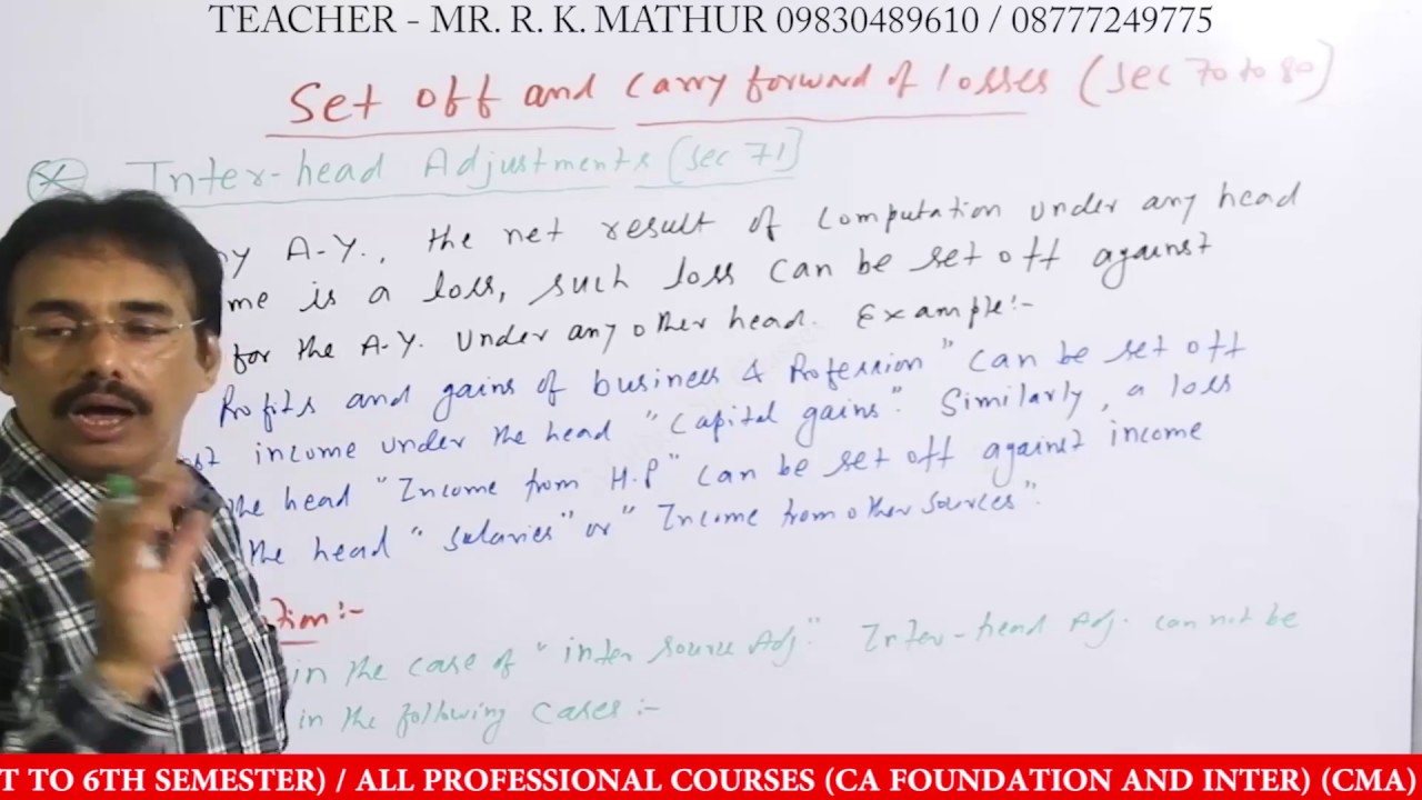 Income Tax : Set off & Carry Forward of Losses | Income Exempt | Direct Tax | Mathur Sir Classes