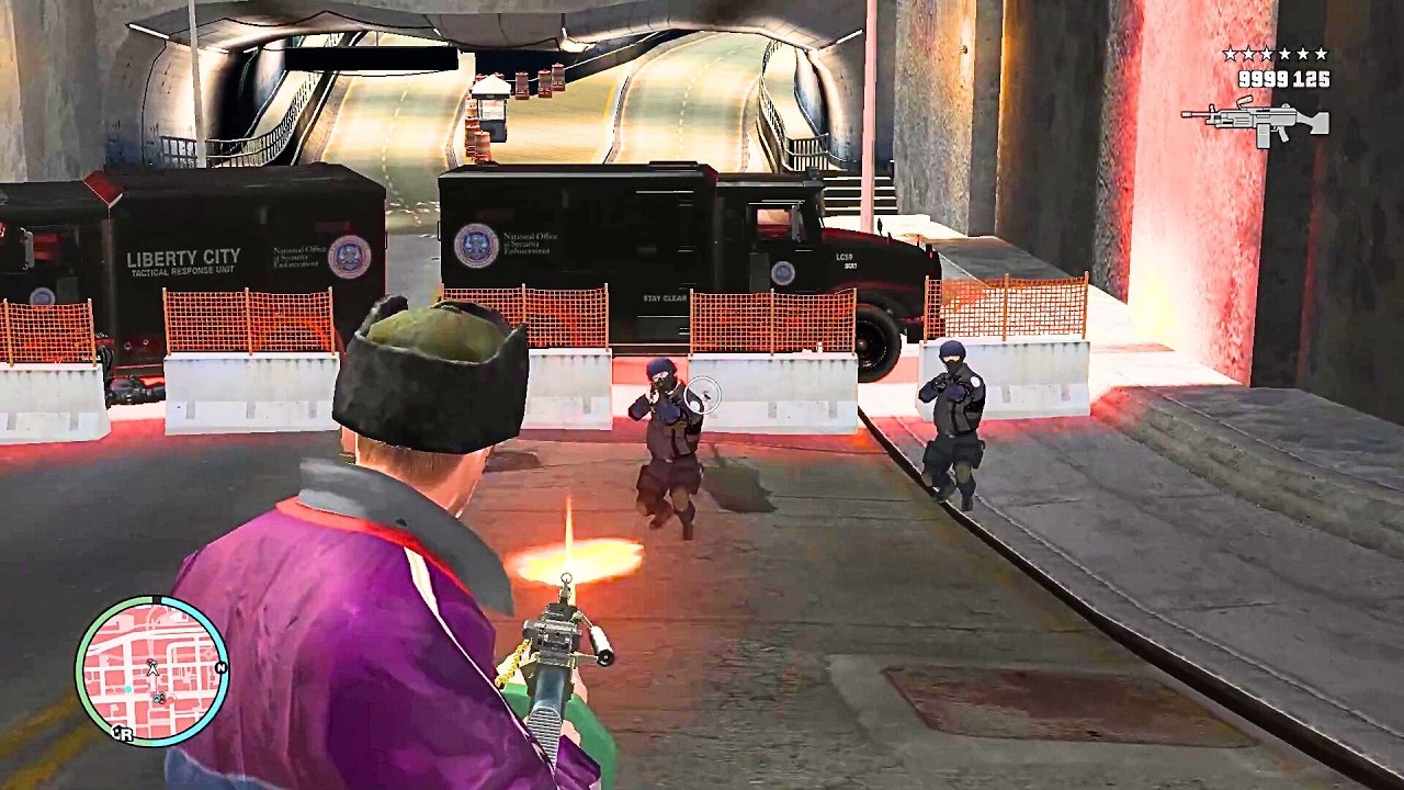 GTA 4 - NIKO | SHOOTOUT AT BOOTH TUNNEL & FIGHT WITH SWAT & POLICE + SIX STARS