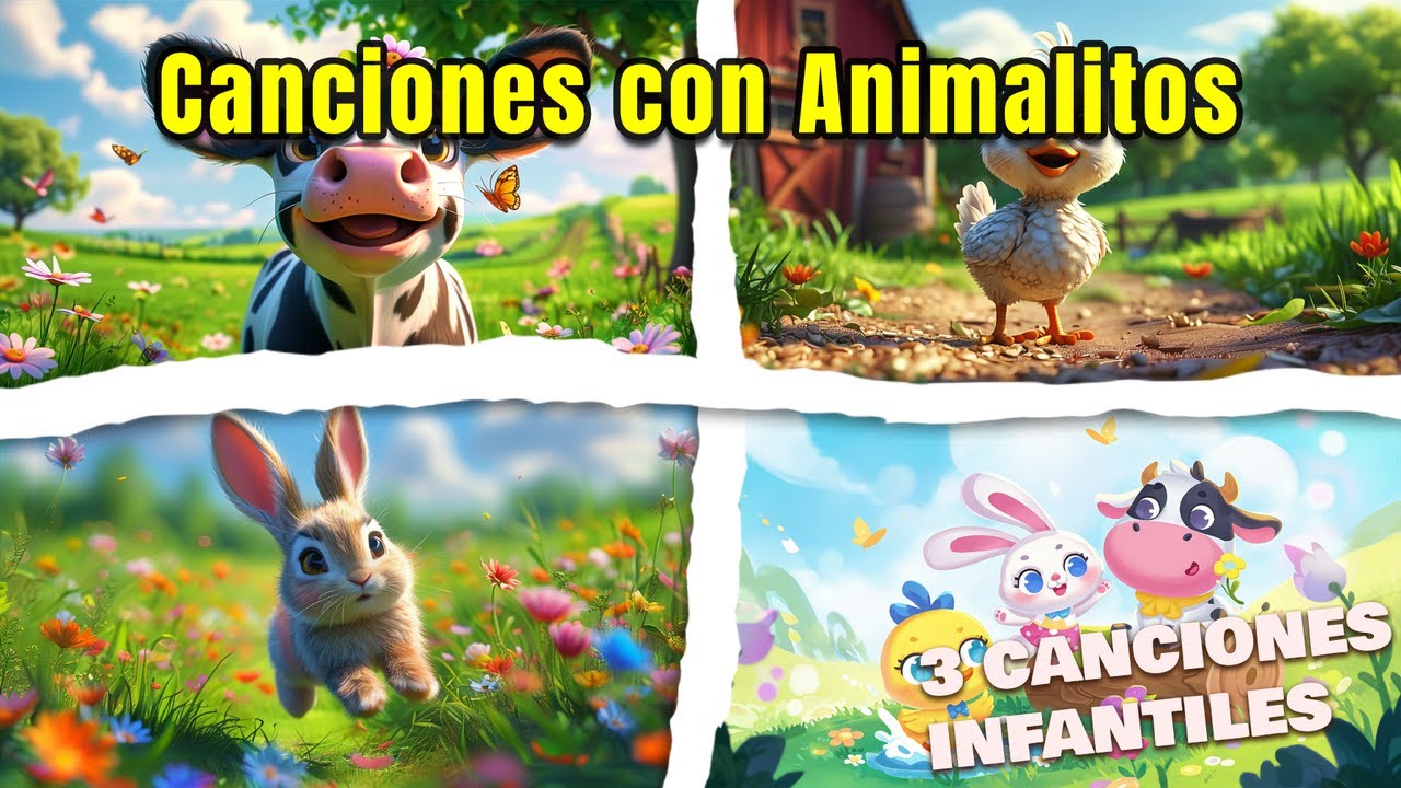 Diversión Musical para los Pequeños con Animalitos 🧸🎶 | Tres Canciones Infantiles para Jugar