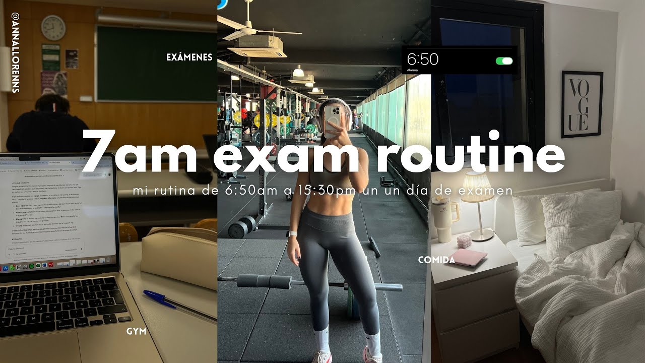 una mañana conmigo 7am un día de examen | mi rutina, gym, examen y arreglarme para ir a trabajar