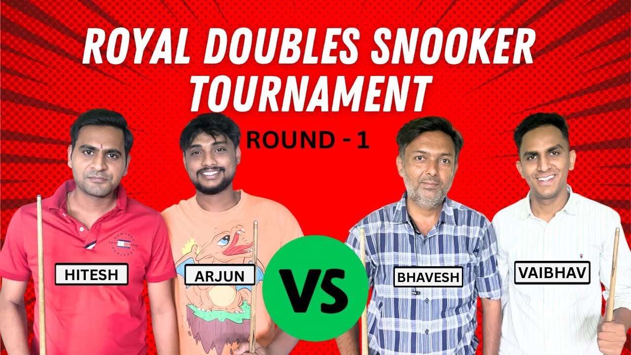 🎱🔥 Royal Doubles Snooker LIVE | Hitesh & Arjun 🆚 Bhavesh & Vaibhav | 15-Red Tournament 🔥🏆