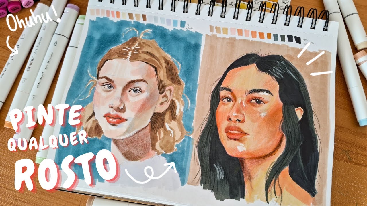 COMO PINTAR RETRATOS COM MARCADORES | Dicas para iniciantes