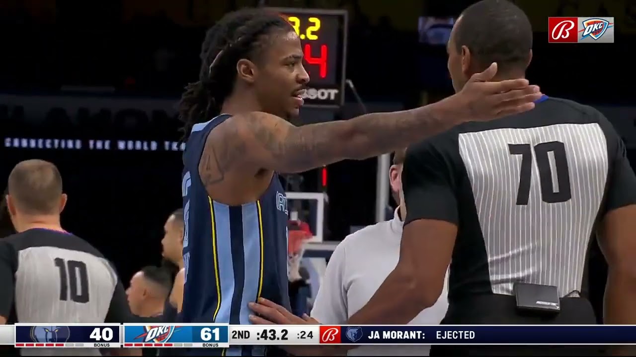 Ja Morant EJECTED for talking to a fan 🤔