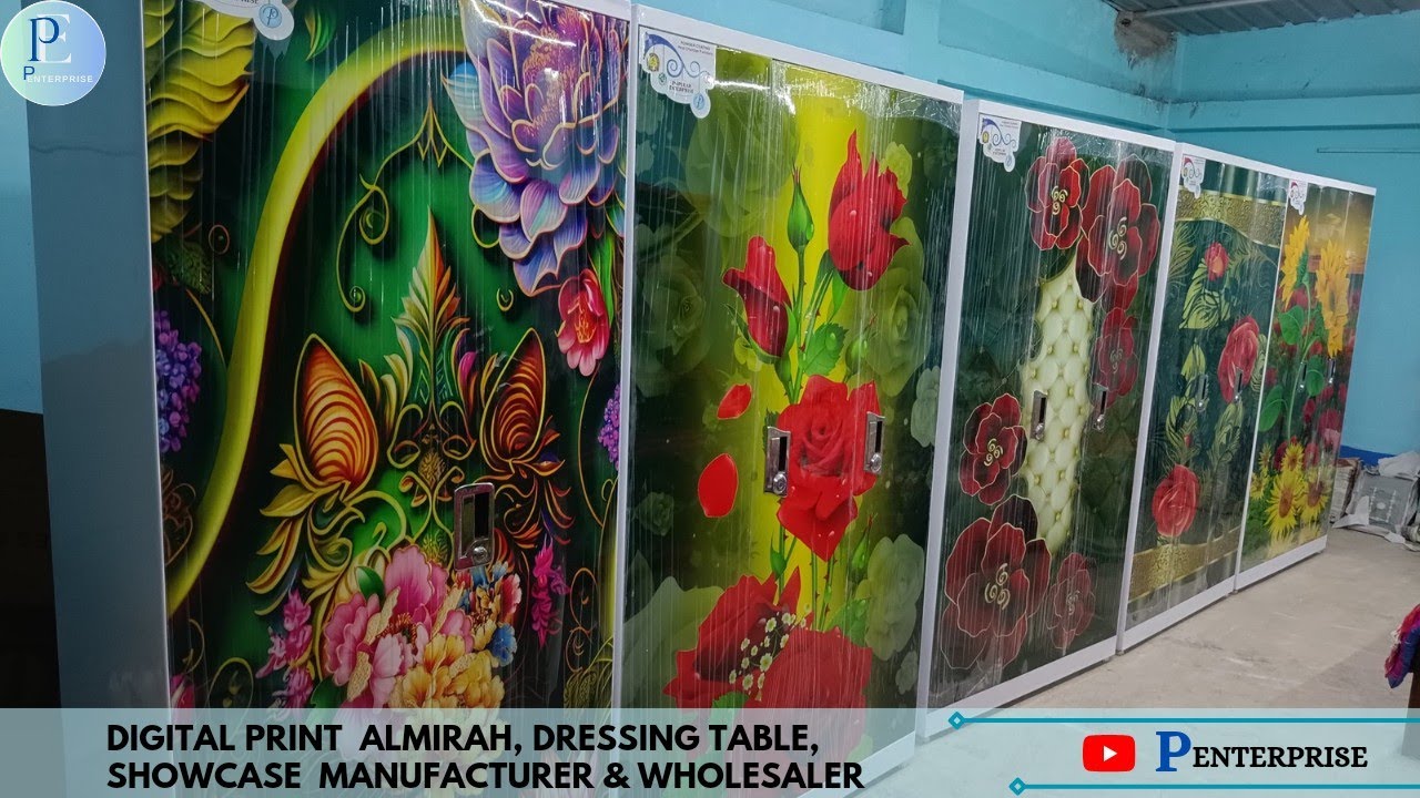 Half CNC Digital Print Almirah / Steel Almari / Table / Showcase /  P Enterprise / MOB : 8972709364