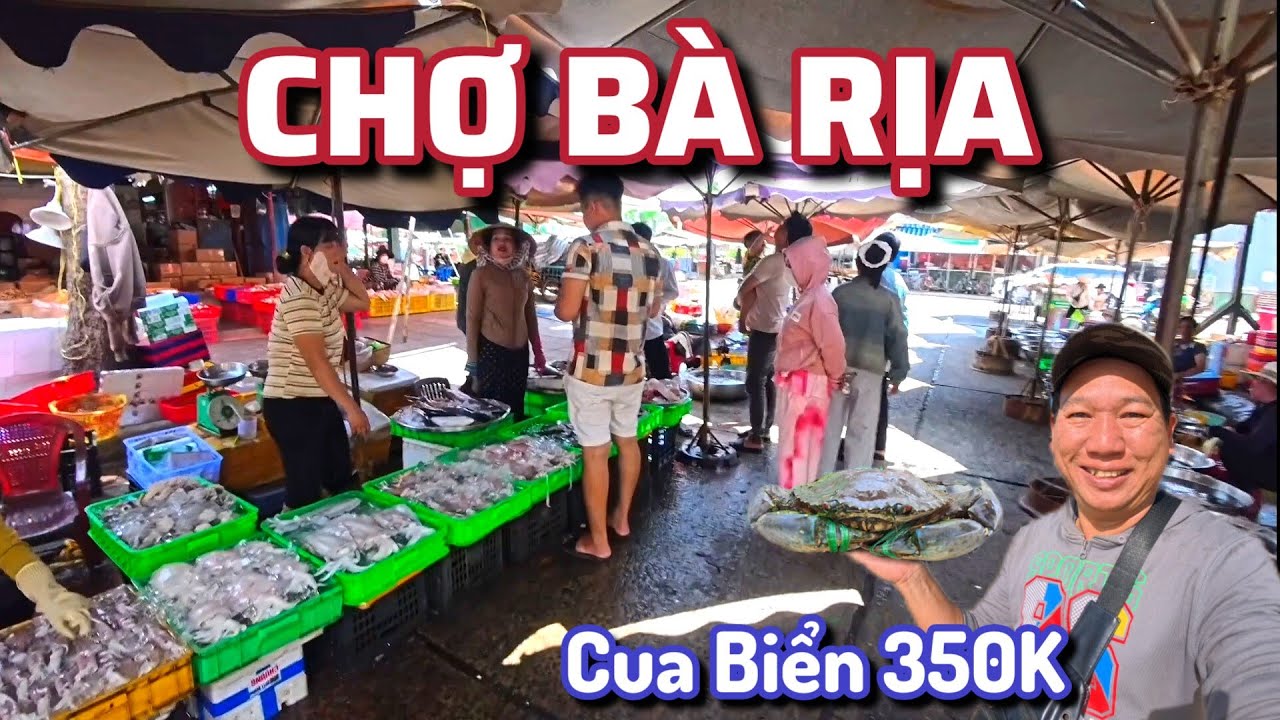 Chợ Bà Rịa - Tôm Sú  Biển 450K, Cua 350K, Ghẹ Chắc bao Ăn 650K, Bạch Tuột Sống 350K, Cá Mú 280K
