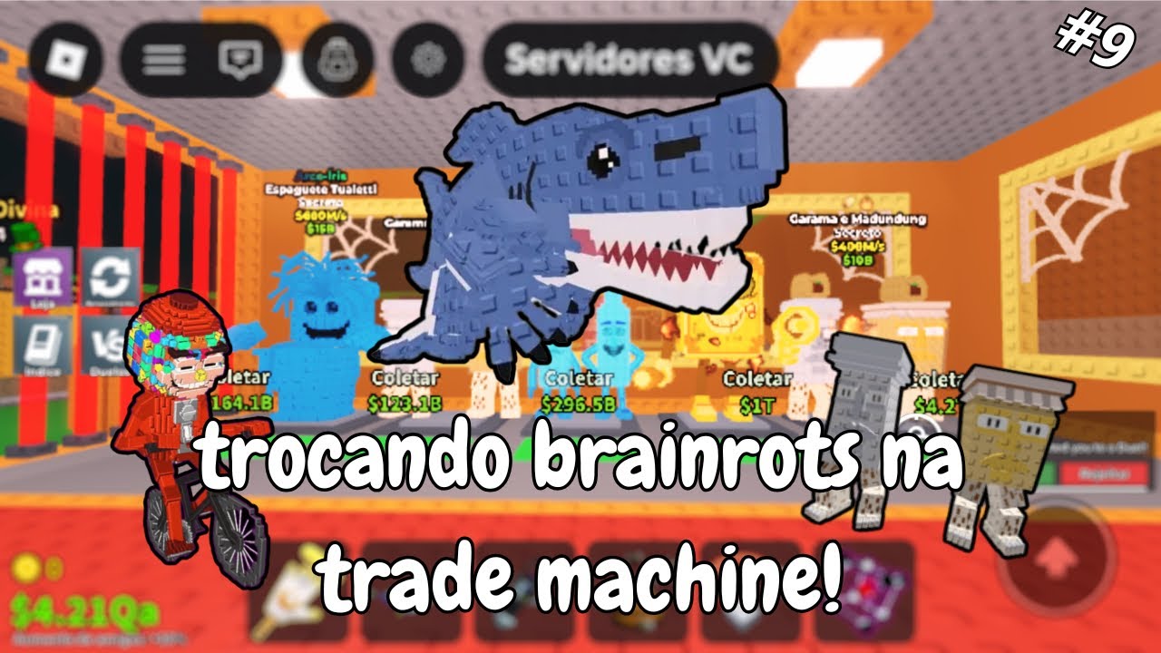 🥸 TROCANDO VARIOS BRAINROTS NA TRADE MACHINE NO ROUBE UM BRAINROT! (PARTE 9)
