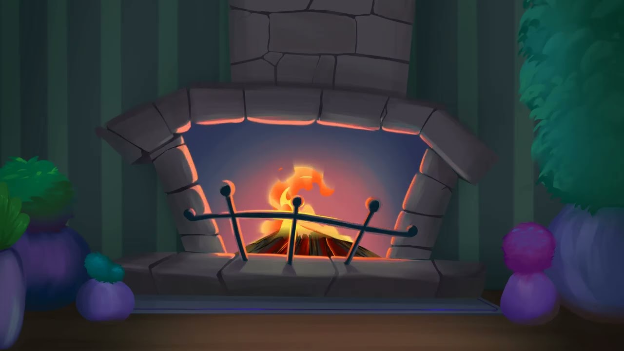 2 Hours of Slow Fireplace Animation for Deep Sleep & Calm | Hand-Animated, No AI