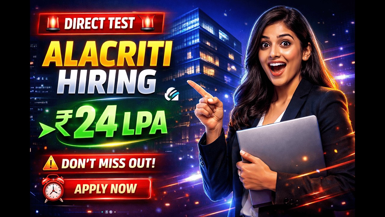 Alacriti Hiring Challenge 2026 🚨 ₹24 LPA Package | Direct Test Hiring | Java Developer Jobs