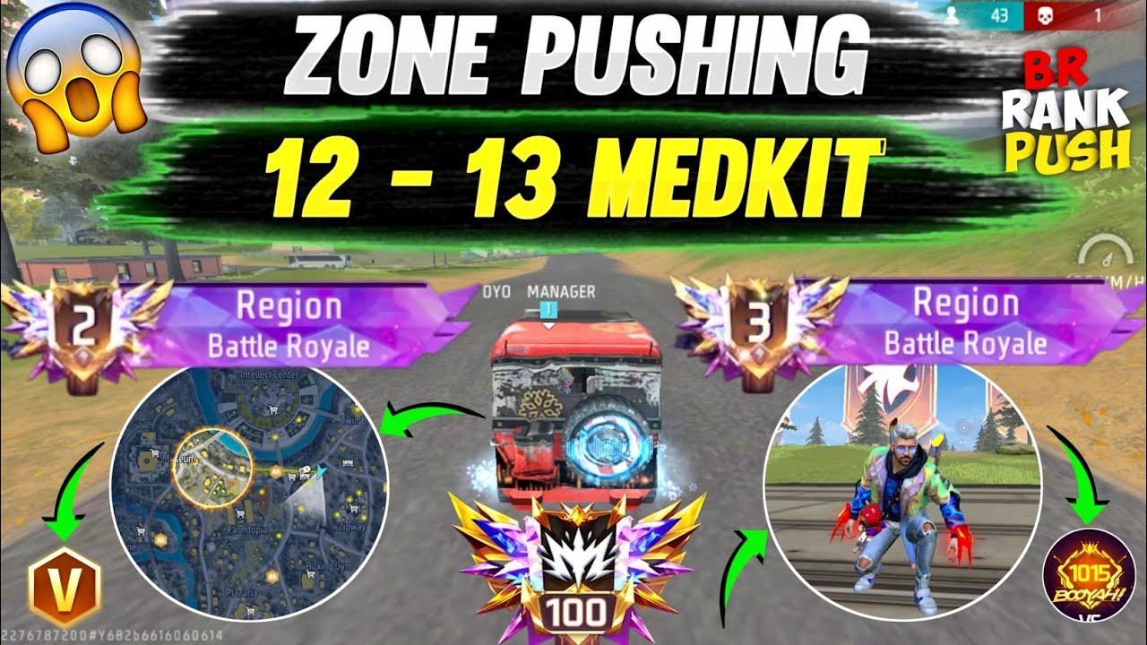 SQUAD ZONE SURVIVAL IN 12-13 MEDKIT 😁 BEST STRATEGY FOR ZONE PUSHING 😎 SEASON - 48 ||