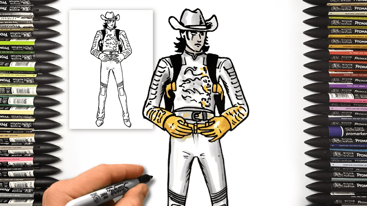Draw Gunslinger Outlaw Midas | Fortnite Lawless | Drawing Tutorial 