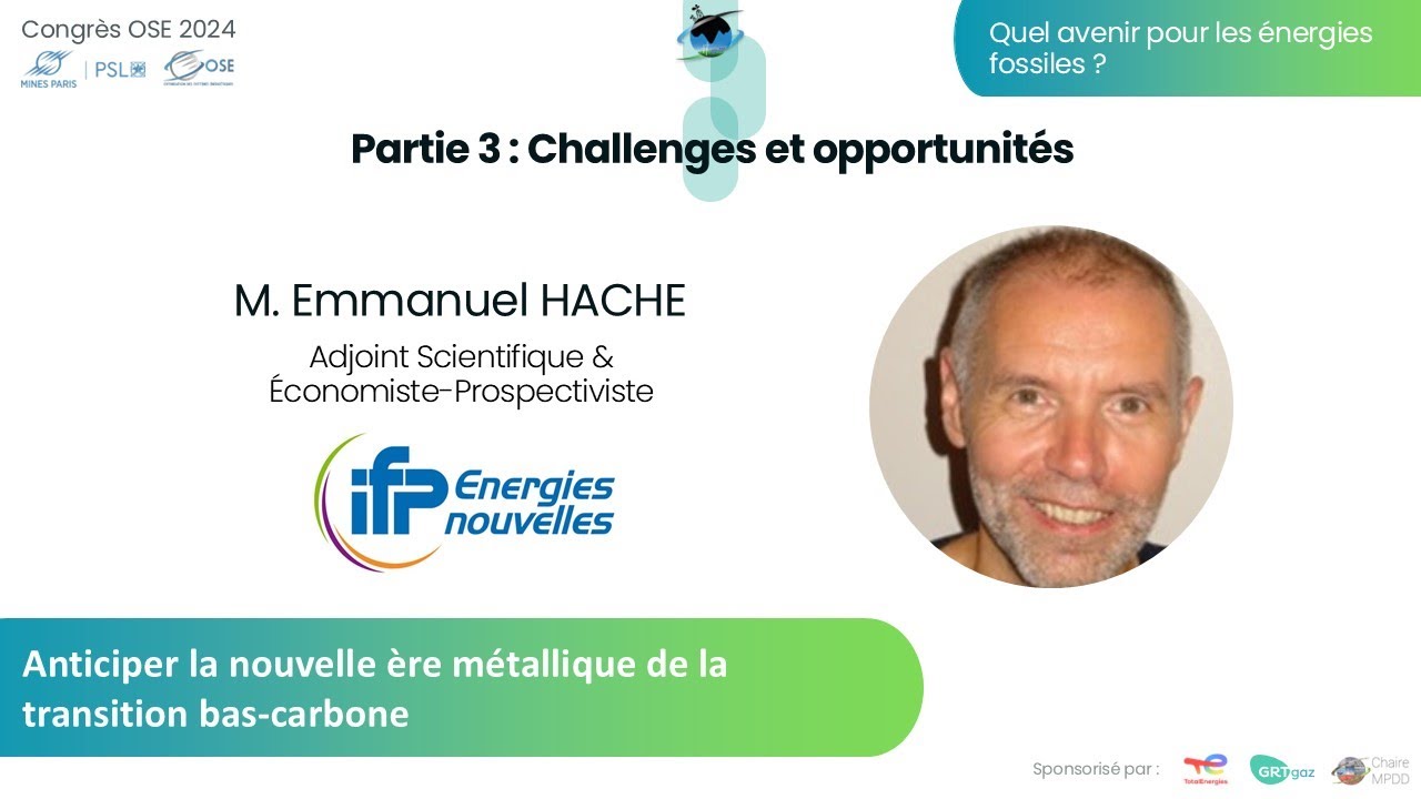Défis des métaux critiques pour la transition bas-carbone - Emmanuel Hache (IFPEN)