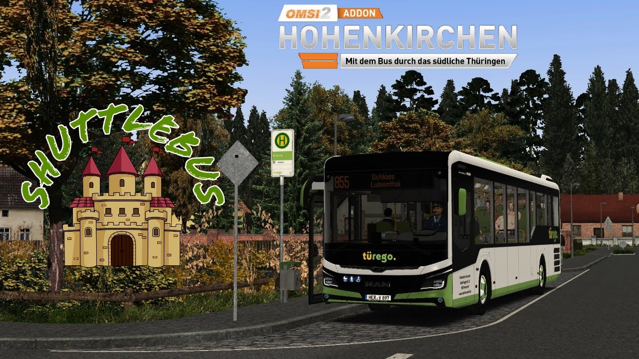 OMSI 2: SHUTTLEBUS vom und zum Schloss Luisenthal mit dem MAN LE! 🏰🐉 #184 | PxlKiing