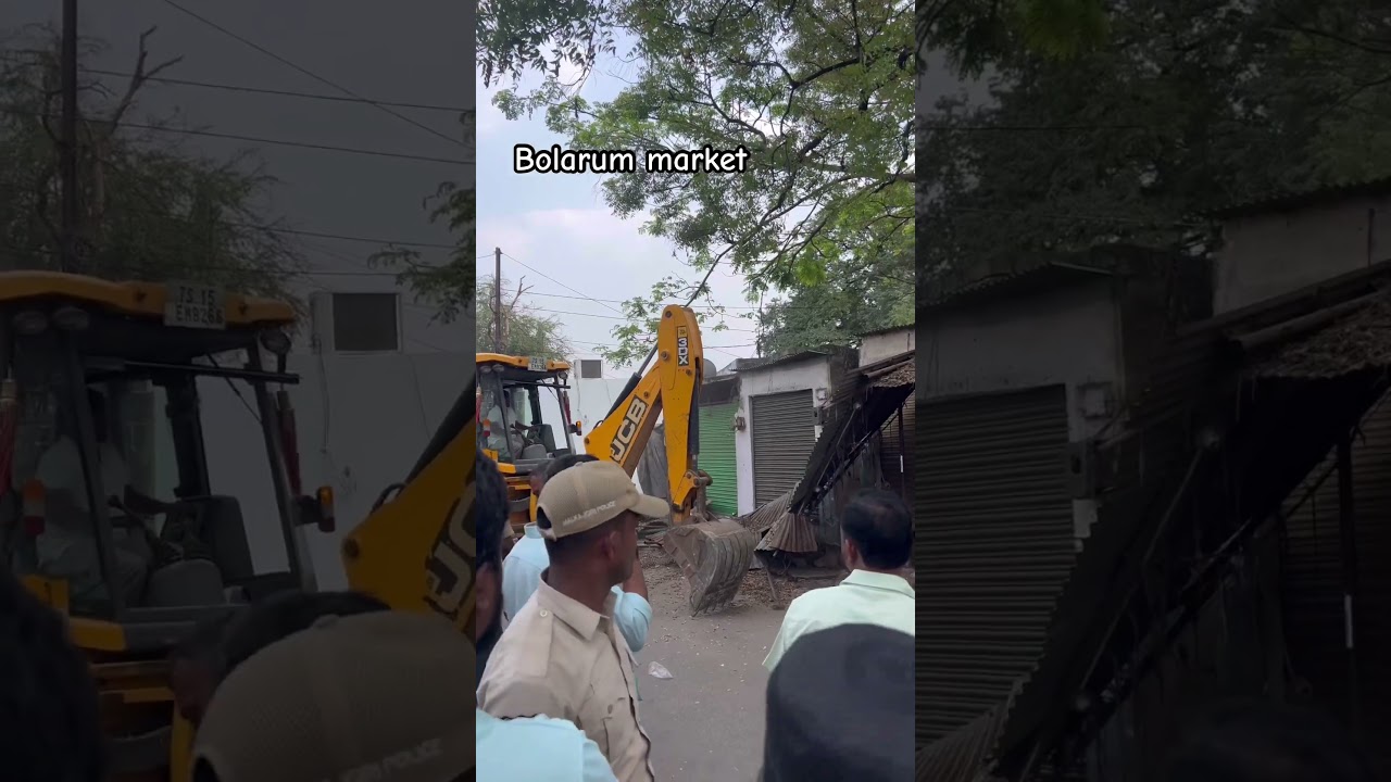 Bolarum market #bolarum #DemolitionDrive #EncroachmentRemoval #UrbanPlanning #BulldozerAction #Publi