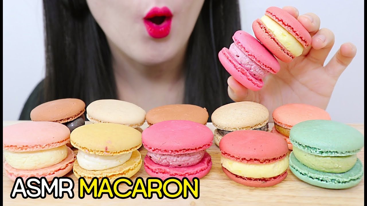 ASMR MACARON EATING SOUNDS 마카롱 리얼사운드 먹방 NO TALKING MUKBANG