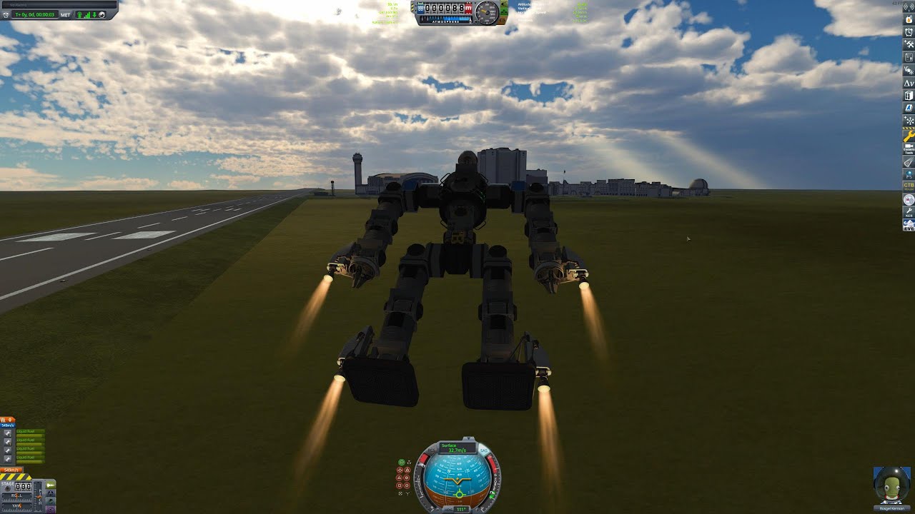 KSP Bipedal Robot test walk