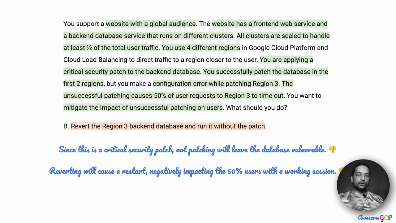 PCDOE-13 Quick, GCP Professional Cloud DevOps Engineer - load balancer, patching, redundancy