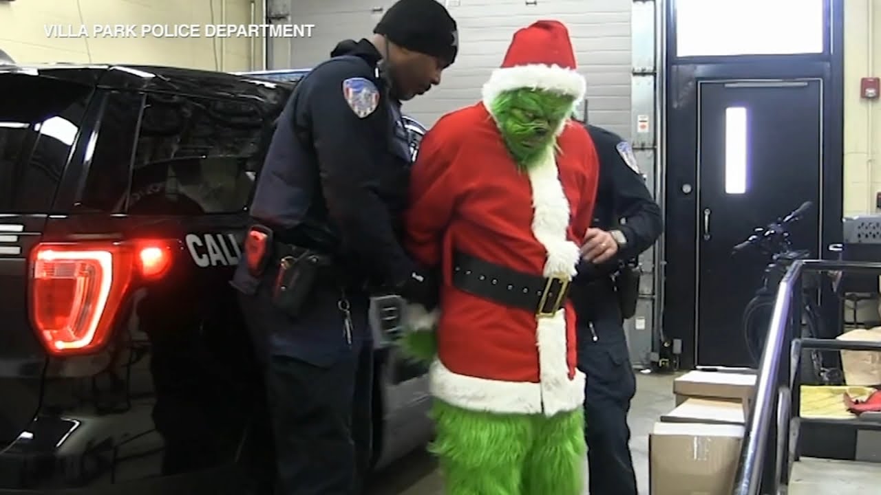 Villa Park police caught on video arresting the Grinch