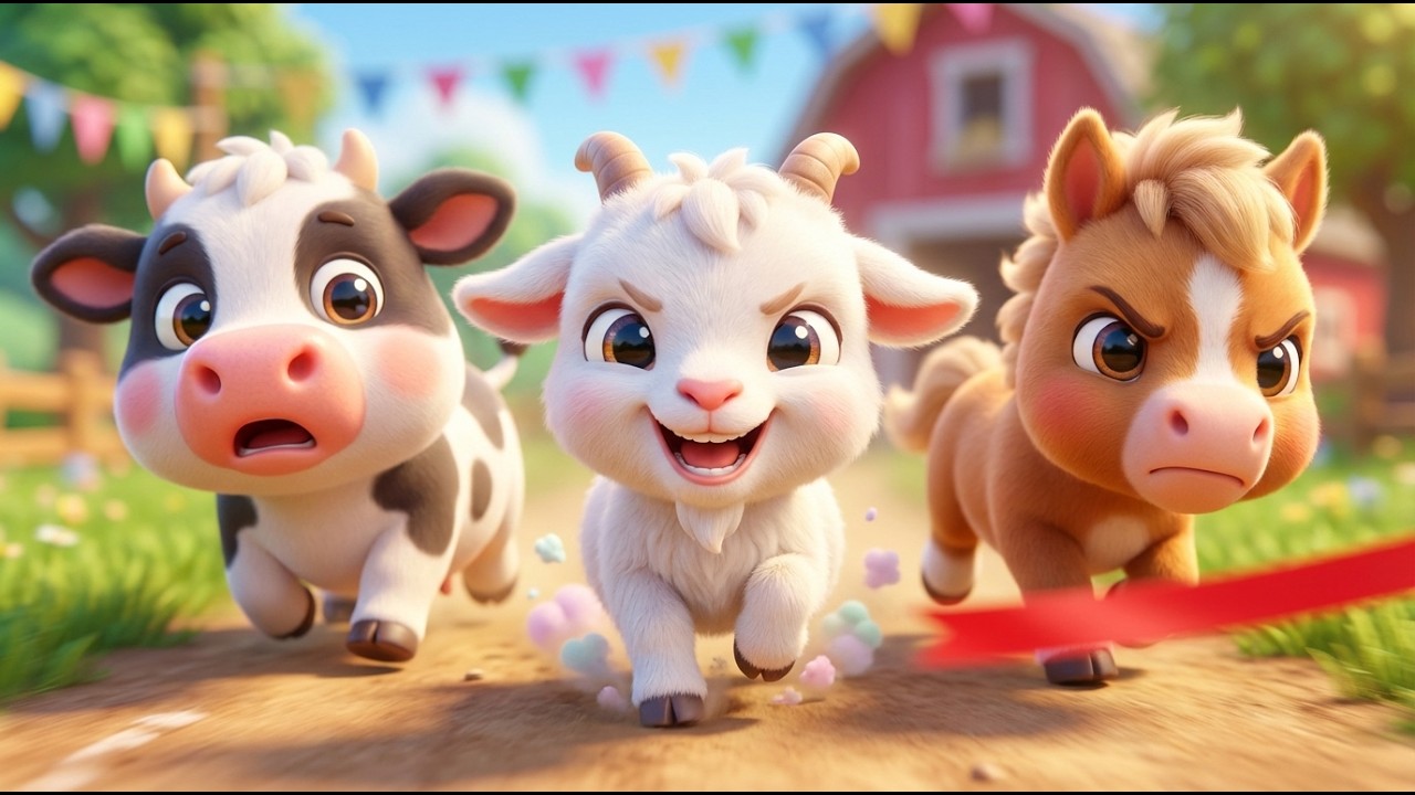 Sevimli Hayvan Yarışı 😱 | Ali Baba’nın Çiftliği | Keçi vs İnek vs Tay (Kim Kazanacak?)