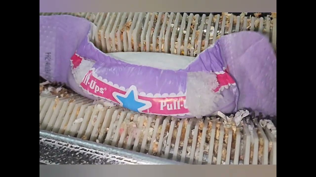 huggies diaper shredding, pull-ups diaper shredding, ディズニーおむつ破砕、 미키마우스기저귀 분쇄, 외국기저귀처리