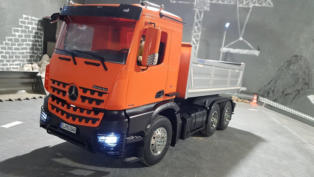 Mercedes-Benz Arocs 3348 6x4 ГОТОВ ...Тест-драйв грузовика на радиоуправлении, RC Truck.Часть 3