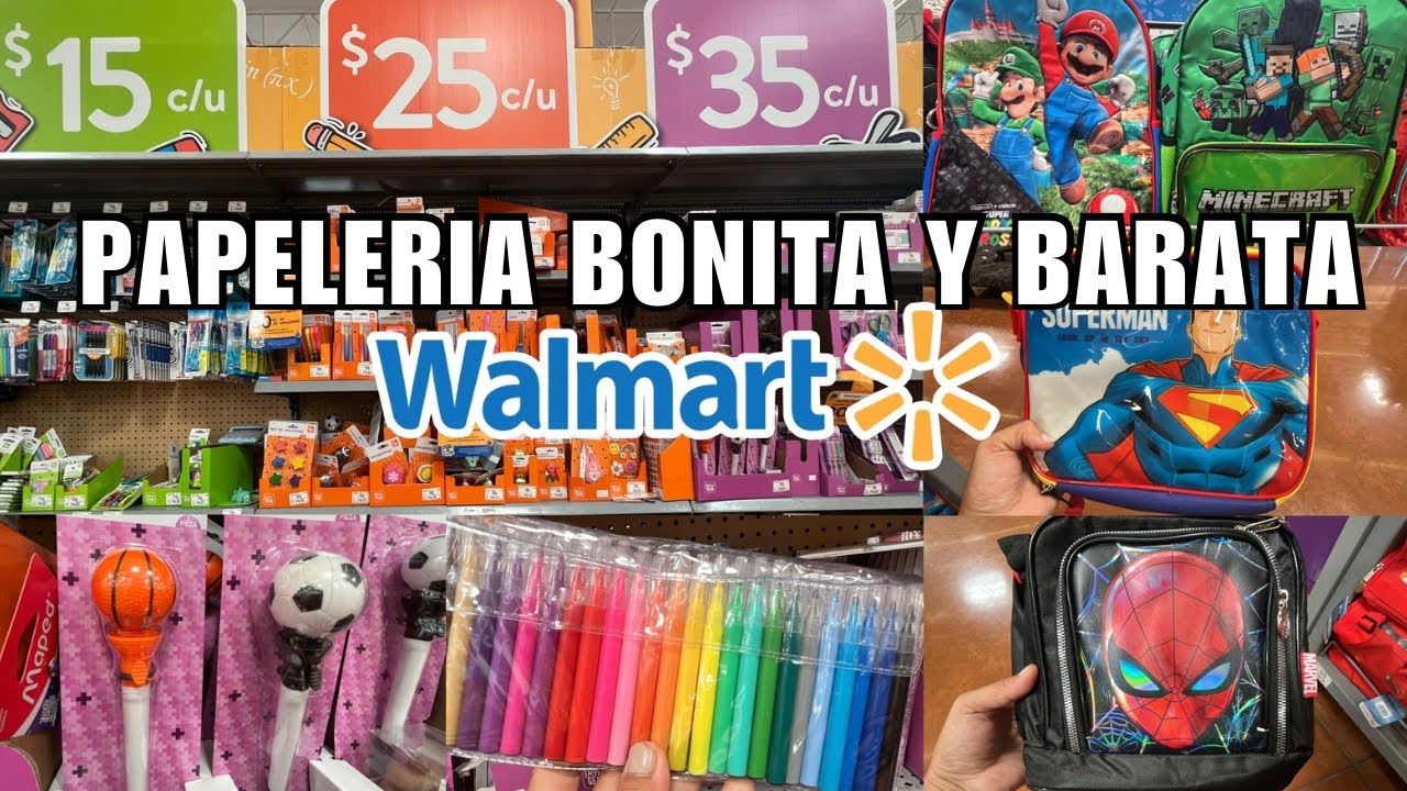 ‼️REGRESO A CLASES WALMART✨MÁS PAPELERÍA en 15,25 y 35 PESOS🎒Mochilas,Lapiceras y Loncheras