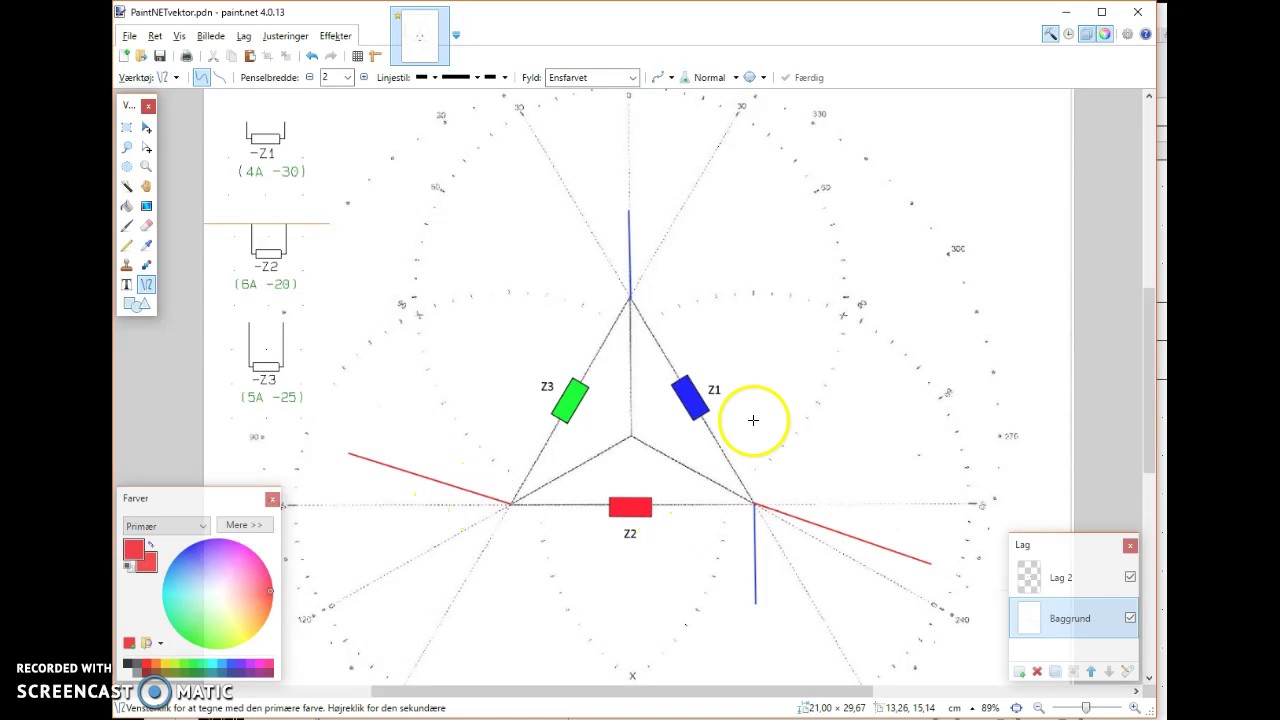 Guide til tegning af vektordiagram med Paint.NET