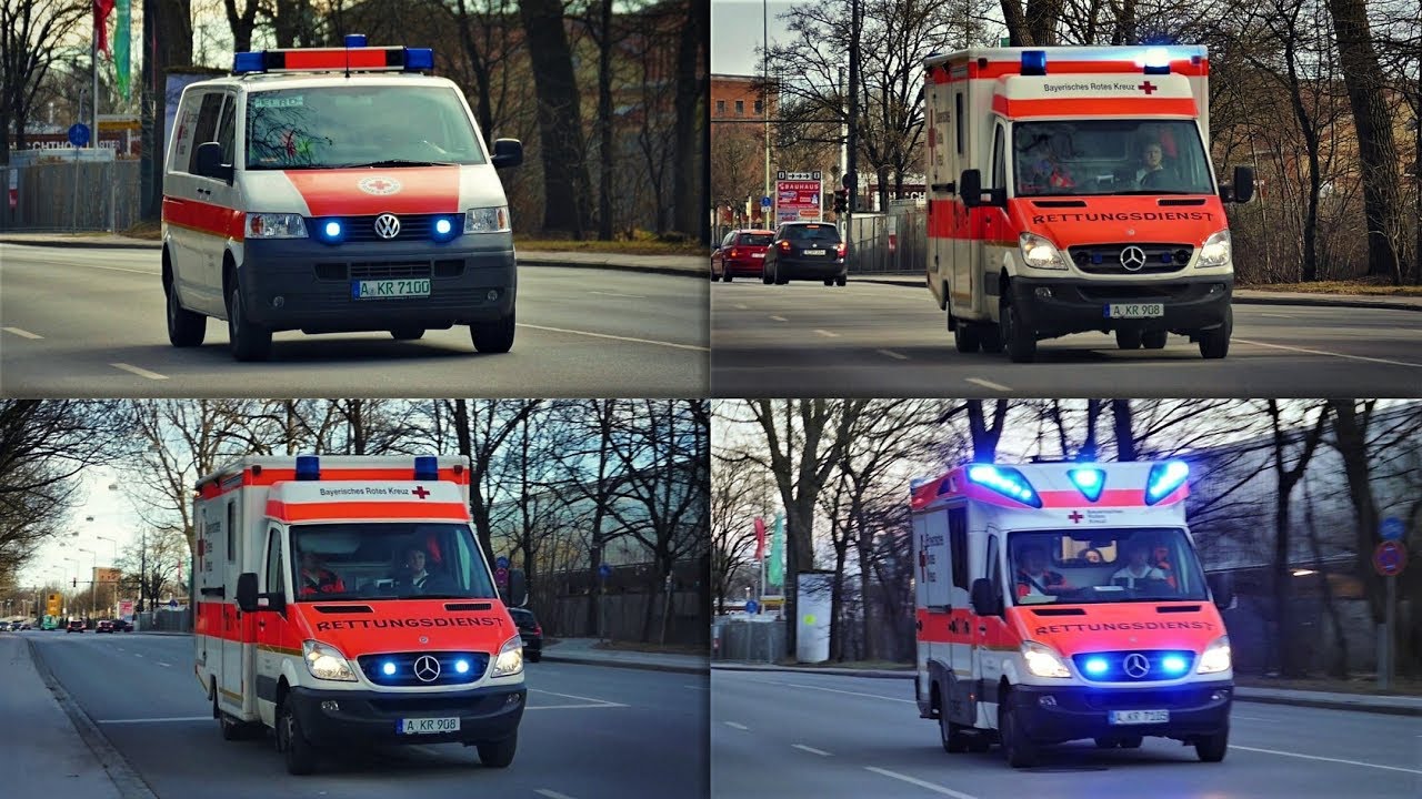 [Zusammenschnitt] Einsatzfahrten BRK Augsburg