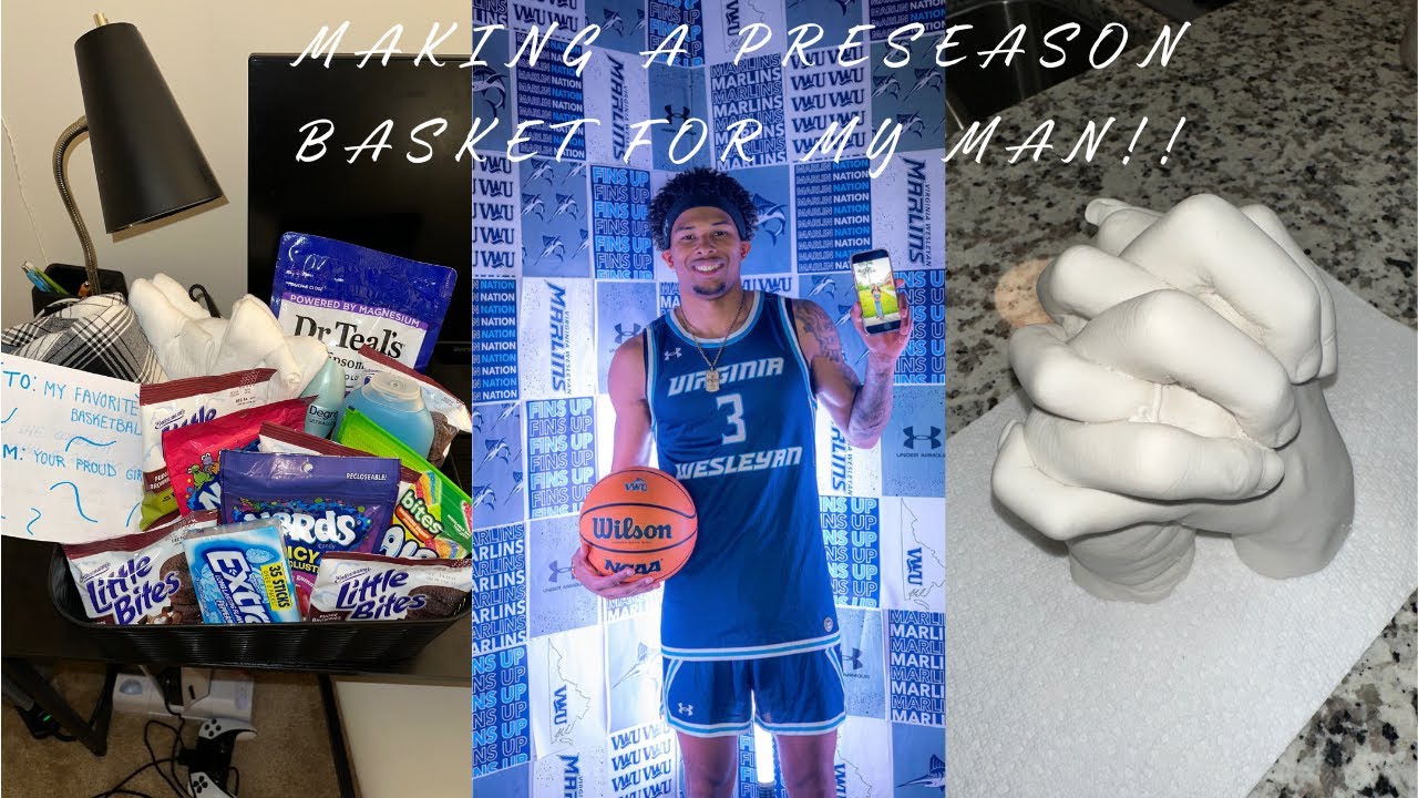 MAKING A PRESEASON BASKET FOR MY BOYFRIEND (last year of college basketball, shopping, hauls)🏀🧺
