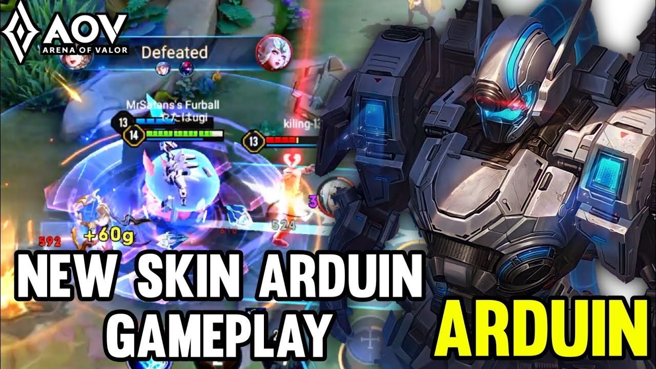 AOV : NEW SKIN ARDUIN GAMEPLAY | AOV X HOK - ARENA OF VALOR LIÊNQUÂNMOBILE ROV COT