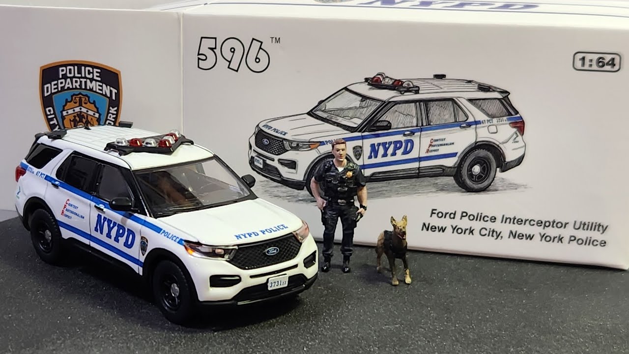 596 Models 1/64 Ford Police Interceptor Utility New York City Police NYPD Diecast Model 