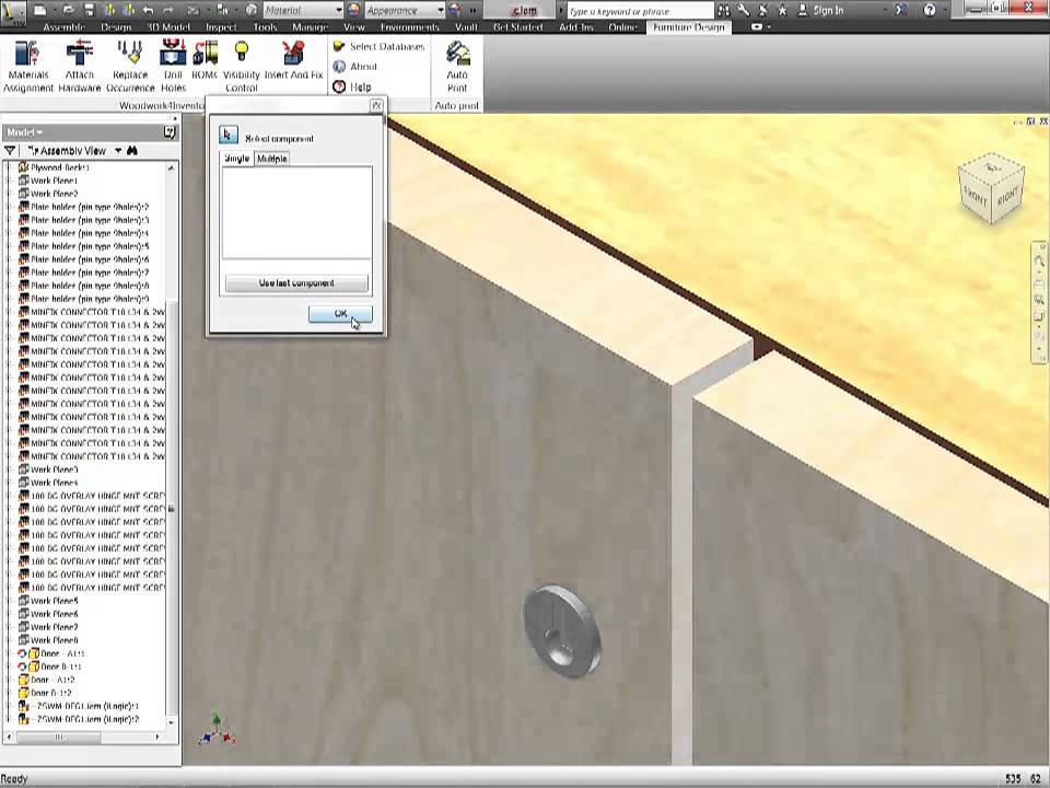 Autodesk Inventor - Woodworking - 3 Part Tutorial Woodworking 4 Inventor  3 of 3 - All Levels