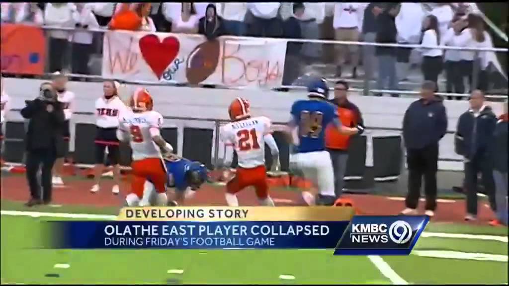 Olathe East football player collapses during game
