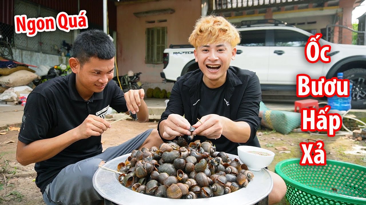 C&aacute;o Ca - C&ugrave;ng Em Trai Bắt Ốc Bươu Hấp Ăn Thơm Ngon
