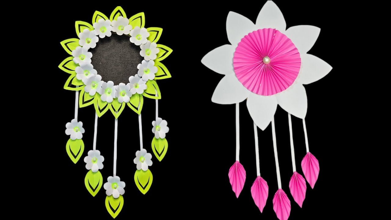 2 Beautiful paper flower wall hanging ideas wall decor Paper flower wall hanging 