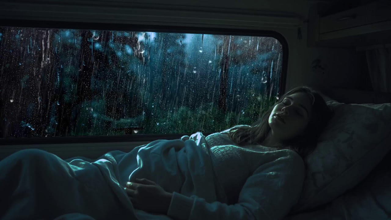 8 Hours Heavy Rain in Van | Sleep Ambience