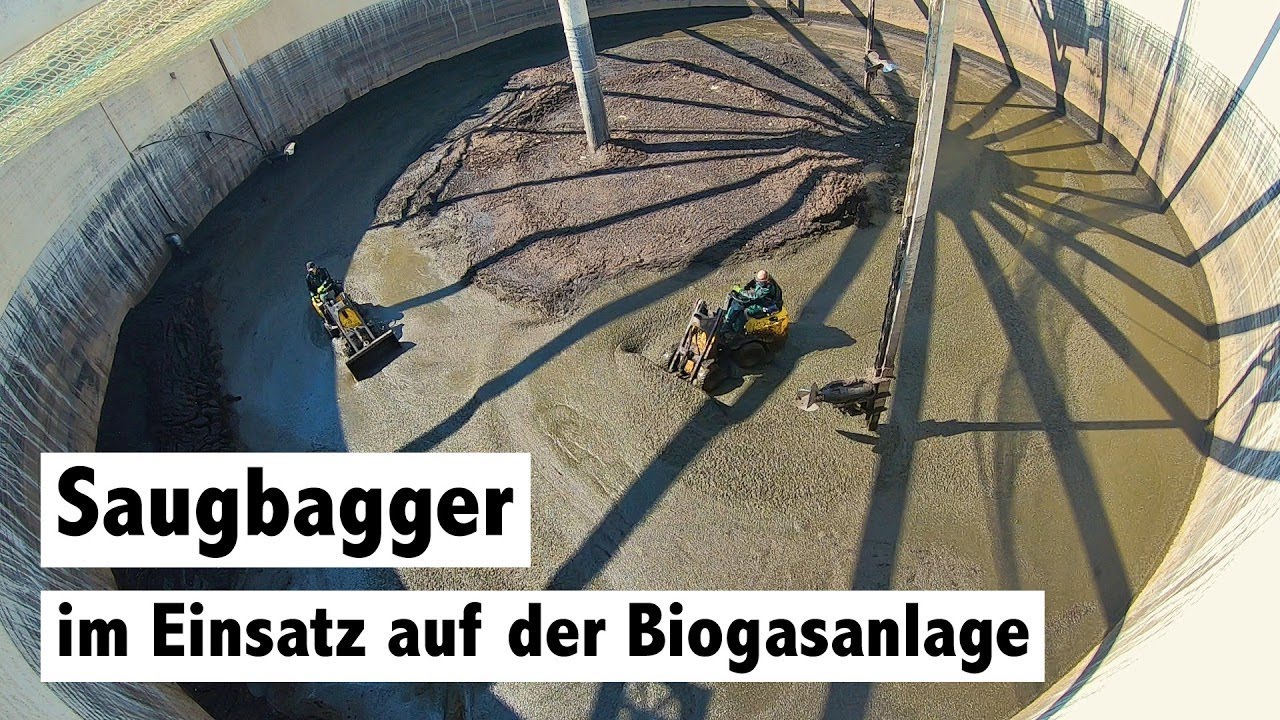 Fermenterreinigung in Biogasanlage mit Saugbagger | Hölzl GmbH