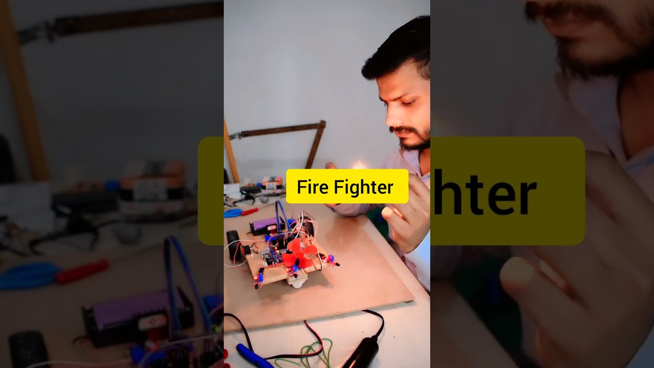 Fire Fighting Robot, Fire Detector Project, Fire Alarm, Fire Fighting Robotic Car #science #shorts