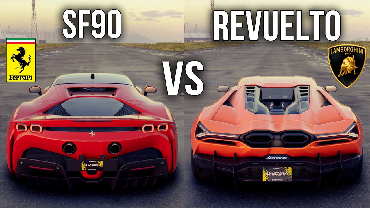 THE CREW MOTORFEST: NEW FERRARI SF90 VS LAMBORGHINI REVUELTO (WHICH IS FASTEST?)