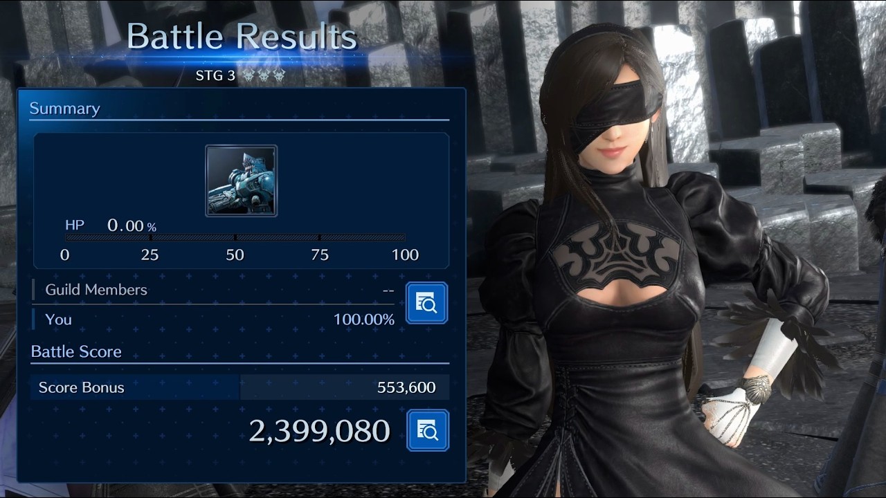 FF7EC Guild Ranking Restive Snow Doll Stg. 3 Clear (Tifa, Aerith and Lucia) No Abraxas