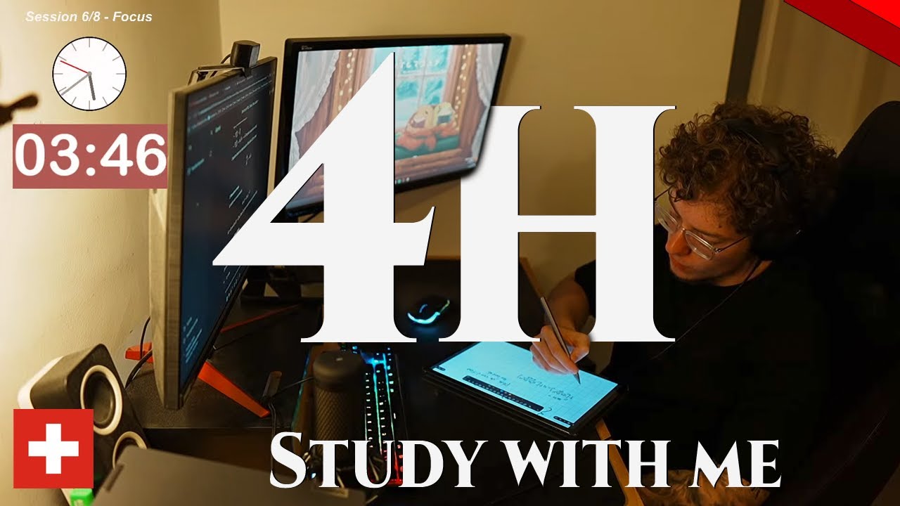 🔴 4-Hour Study With Me 📚 Engineering Student | Pomodoro 50/10 & Rain sounds🌧️