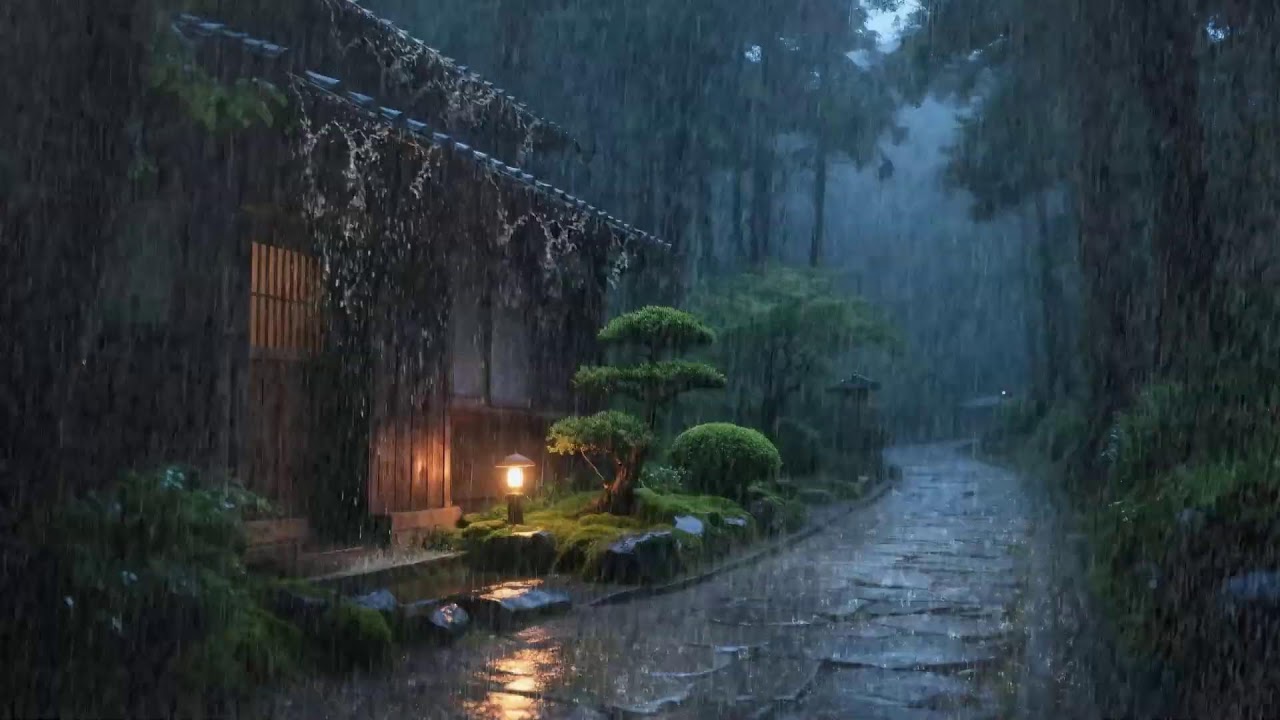 Mind needs rest – Soft rain soundscape – Quiet rainy house night – Total calm 💫🌙