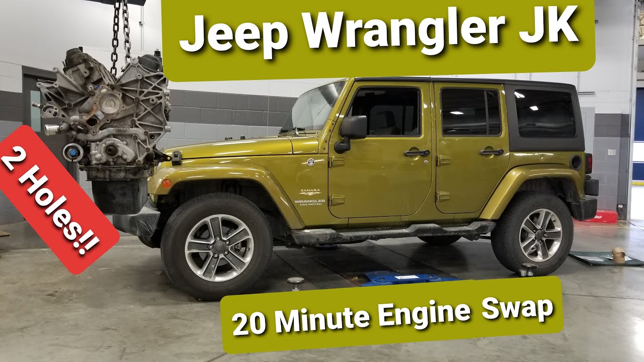 Jeep Wrangler JK 20 Minute Engine Swap Time Lapse