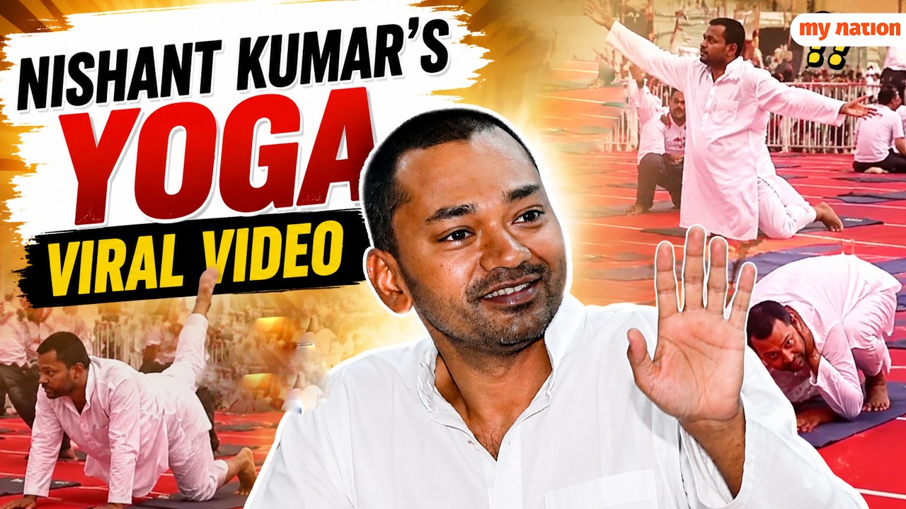 Health Minister Nishant Kumar's Unconventional Yoga Moves Become Talking Point At Bihar Event